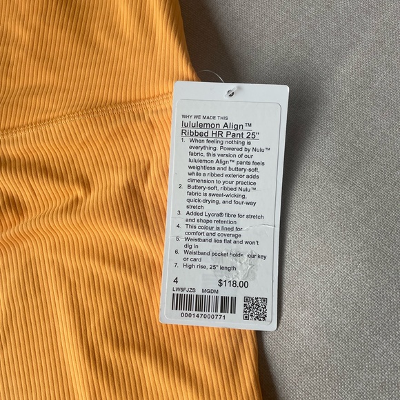 NWT Lululemon Align Ribbed25” legging - Picture 6 of 7